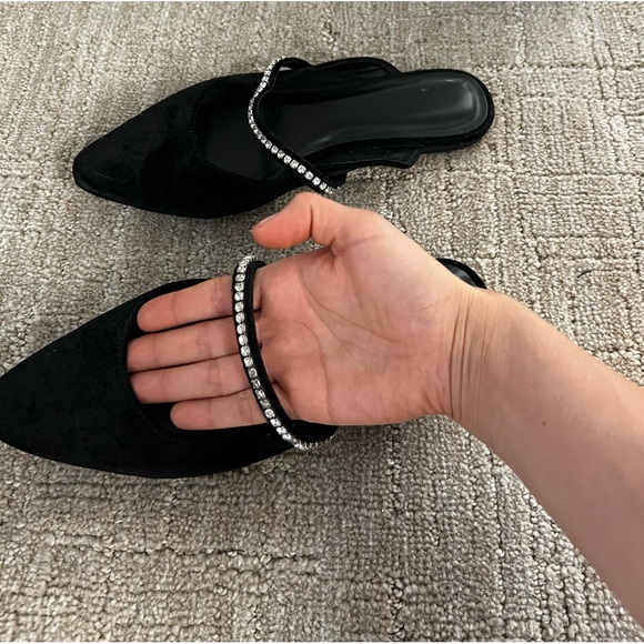Black suade flat mules - Picture 2 of 3